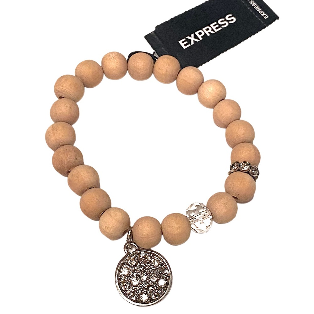 EXPRESS Bracelet NWT Wood Rhinestone